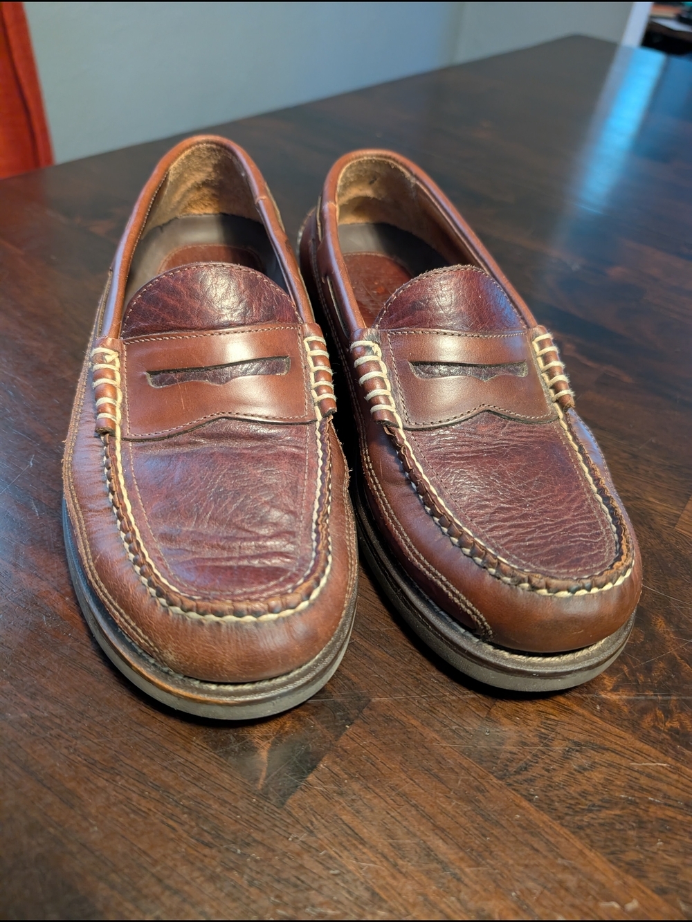 L.L. Bean Classic Brown Leather Penny Loafers, Mens 8